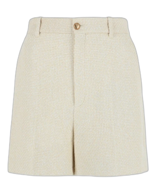 Gucci High Rise Tweed Shorts Cream