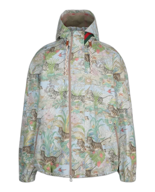 Gucci Tiger Print Jacket Blue