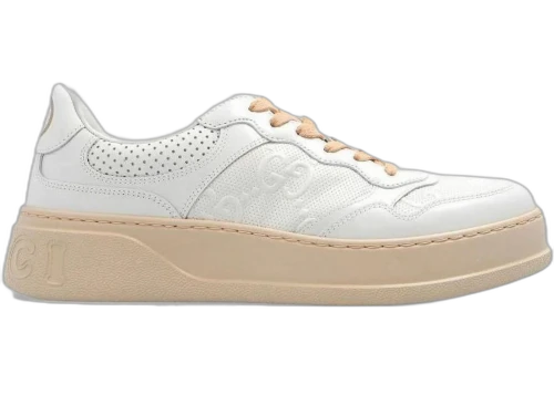 Gucci GG Embossed Sneaker White Beige (Women's)