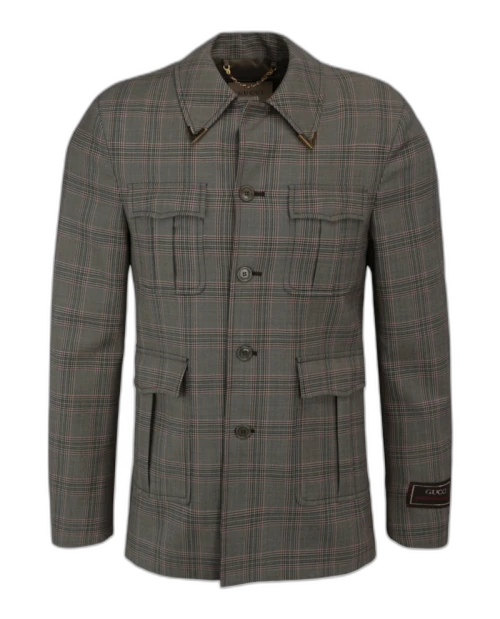 Gucci Prince of Wales Plaid Jacket Grey