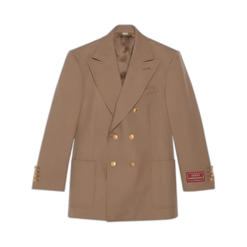 Gucci Wool Double Breasted Jacket 'Brown'