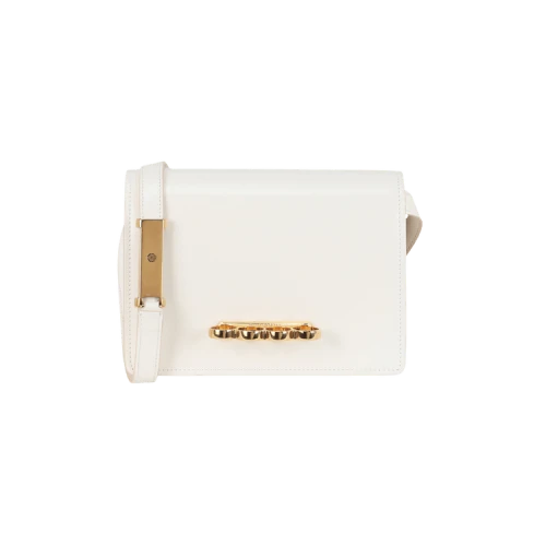 Alexander McQueen Four Ring Crossbody Bag White