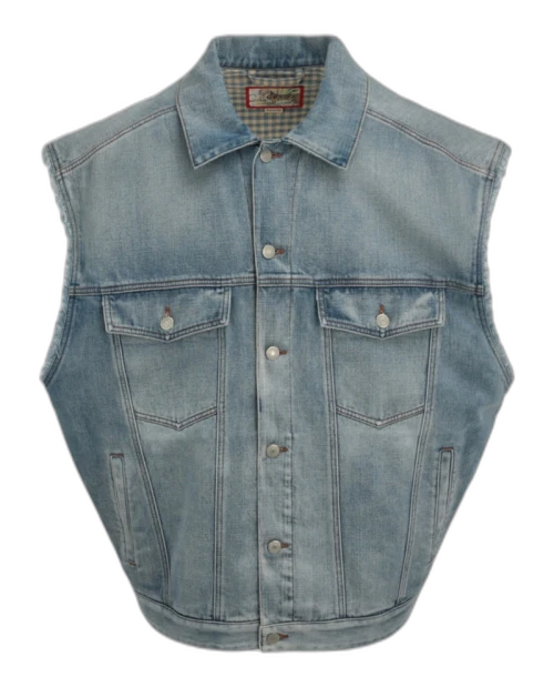 Gucci Painted Denim Vest Blue