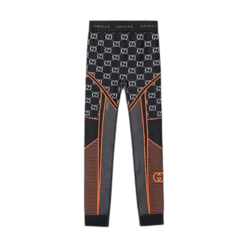 Gucci GG Jersey Jacquard Leggings 'Black/Orange'