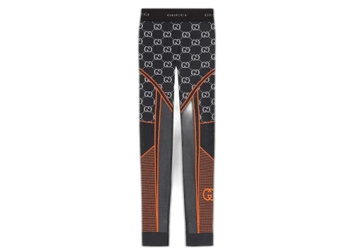 Gucci GG Jersey Jacquard Leggings Black/Orange