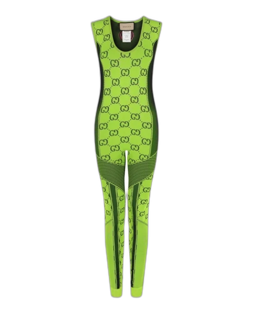 Gucci Logo Jacquard Bodysuit Green
