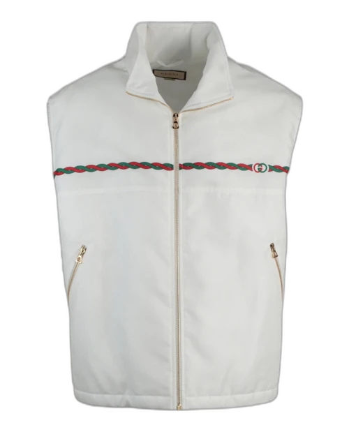 Gucci GG Embroidered Vest White