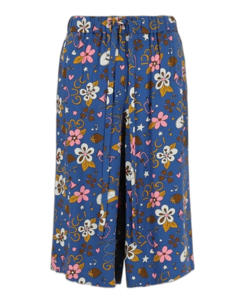 Gucci Retro Flower and Pony Print Pants Blue