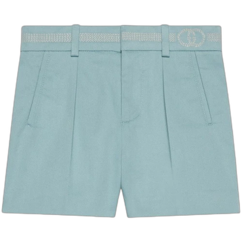 Gucci Kids Embroidered Shorts 'Light Blue'