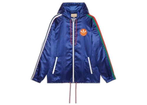Gucci x Adidas Satin Nylon Jacket Blue