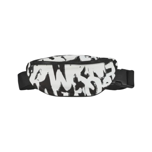 Alexander McQueen Graffiti Logo Belt Bag Black White