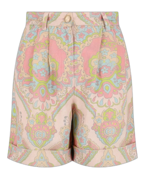 Gucci Paisley Printed Shorts Pink