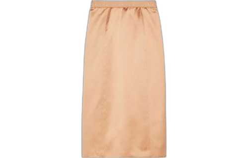 Gucci Silk Midi Skirt Brown