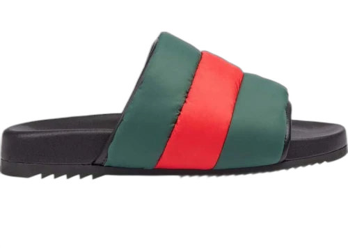Gucci Padded Web Slide Red Green