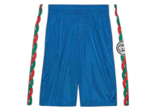 Gucci Interlocking G Print Nylon Swim Shorts Blue/White