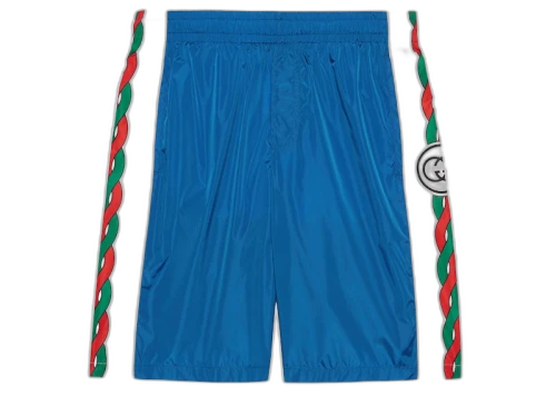 Gucci Interlocking G Print Waterproof Nylon Shorts Blue