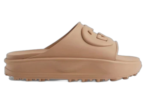 Gucci GG Oversize Slide Sandal Interlocking G Light Brown (Women's)