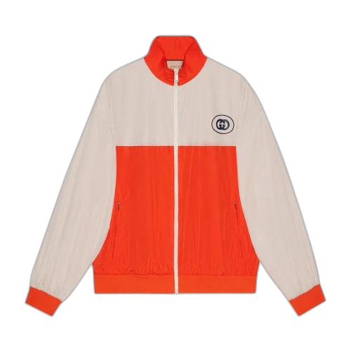 Gucci GG Logo Track Jacket 'Orange/Ivory'