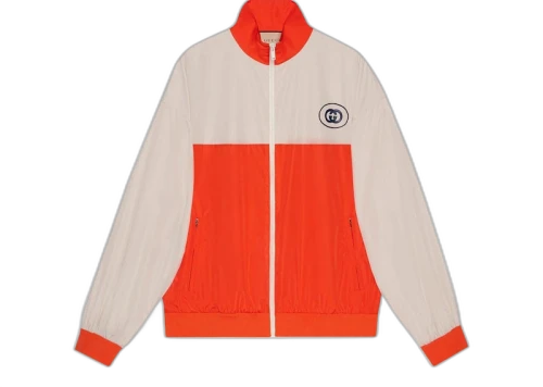 Gucci GG Logo Track Jacket Orange Ivory