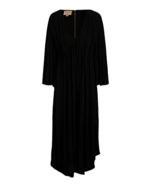 Gucci Plisse Long Sleeve Dress Black