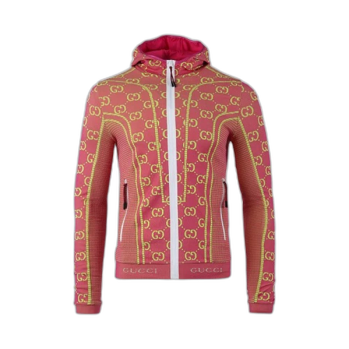Gucci GG Tubular Jersey Zip Jacket 'Pink/Yellow'