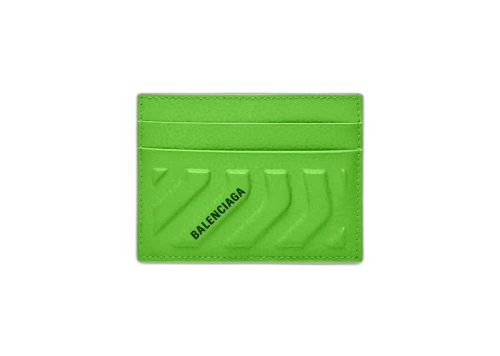 Balenciaga Car (4 Card Slots 1 Bill Compartment) Card Holder Bright Green/Black
