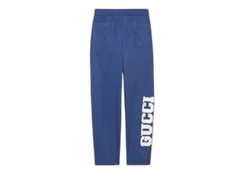 Gucci Logo-Print Drawstring Track Pants Blue