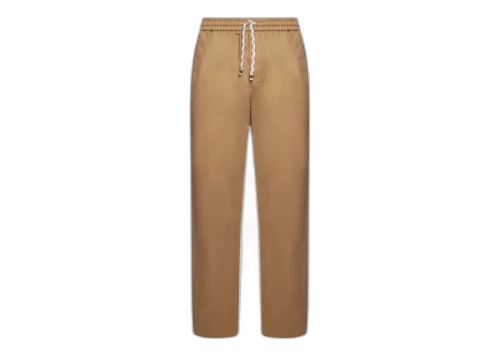 Gucci Logo-Print Drawstring Pants Beige
