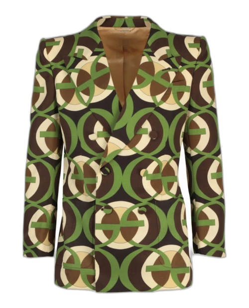Gucci G Pattern Blazer Green