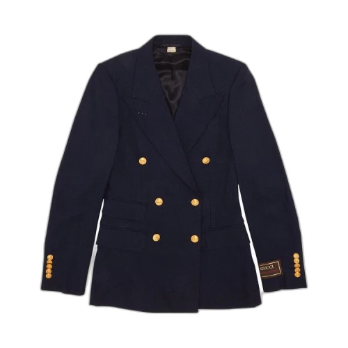 Gucci Wrinkled Effect Viscose Jacket 'Dark Blue'