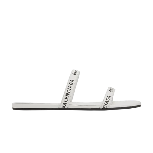 Balenciaga Round Sandal Flat 'Printed - White Black' (Women's)