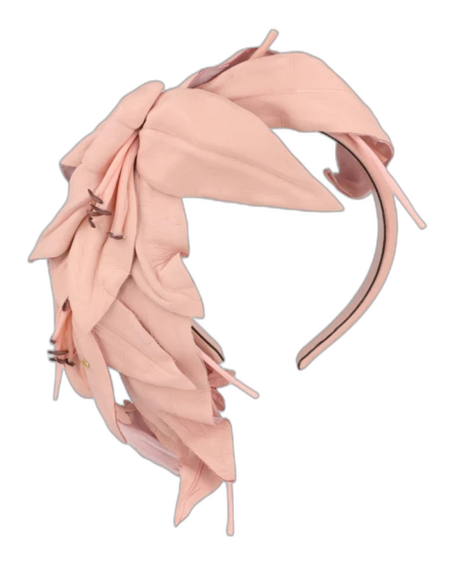 Gucci Faux Floral Leather Headband Pink