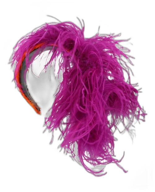 Gucci Feathered Headband Purple