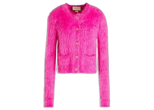 Gucci Brushed Knit Cardigan Pink