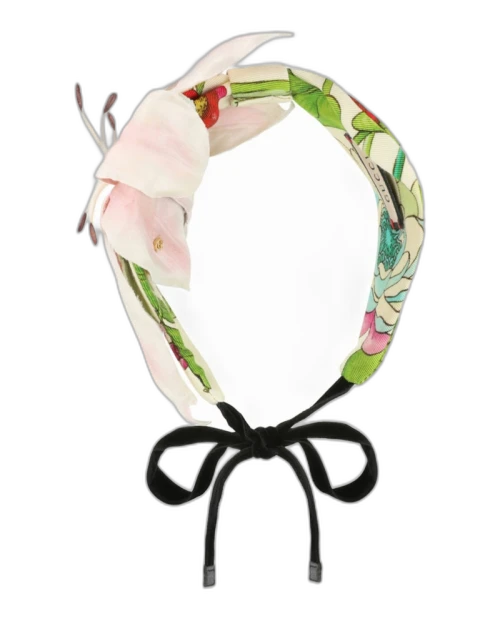 Gucci Floral Silk Statement Headband Multi