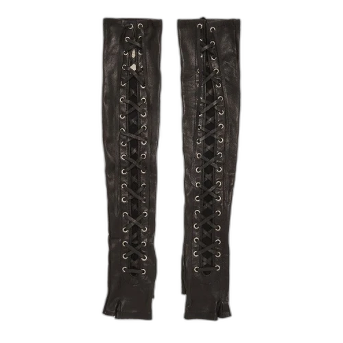 Gucci Corset Lacing Fingerless Gloves Black