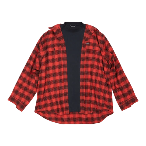 Balenciaga Trompe L'Oeil Oversized Shirt 'Red/Black'
