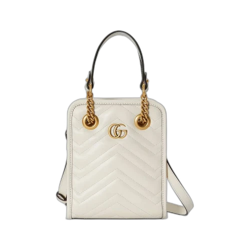 Gucci GG Marmont Mini Top Handle Bag 'Mystic White/M.White'