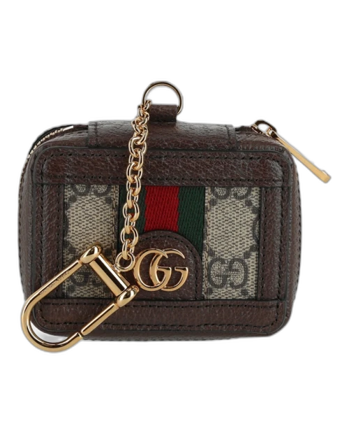Gucci GG Supreme Ophidia Keychain Airpod Case Beige/Ebony