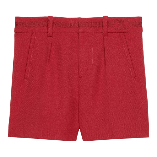 Gucci Kids Embroidered Shorts 'Red'