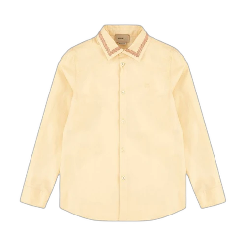 Gucci Kids Embroidered Button-Down Shirt 'Cream'