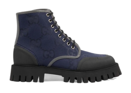 Gucci Novo Lug-Sule Ankle Booties Navy