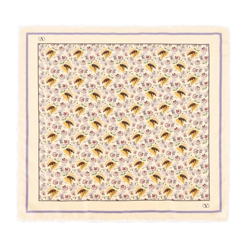 Valentino Garavani Printed Silk Foulard 'Burro/Lilla'