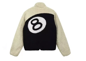 Stussy 8 Ball Sherpa Reversible Jacket Natural