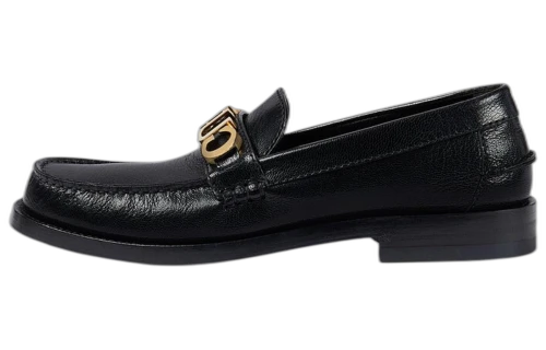 Gucci Logo Loafers Black Leather