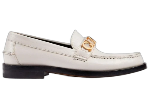 Gucci Logo Plaque Loafer White Leather (Women's)