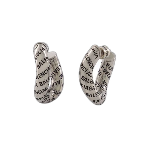 Balenciaga Logo Earrings 'Silver'