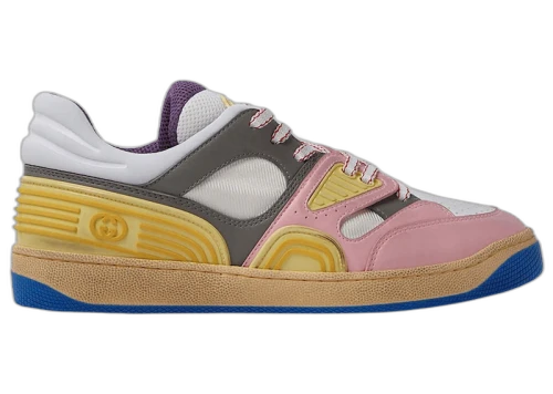 Gucci Basket Low-Top Sneaker Yellow Pink Blue (Women's)