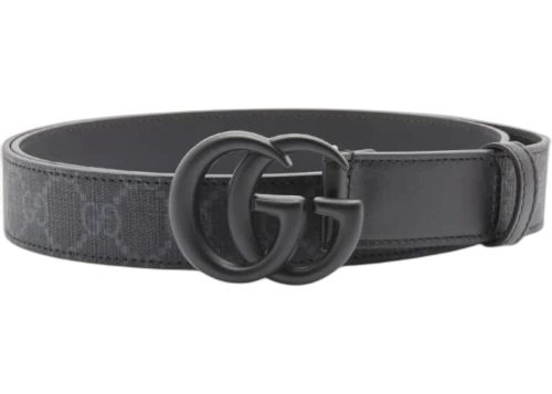 Gucci GG Supreme Black Buckle Belt Black