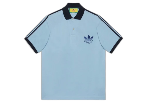 Gucci x adidas Piquet Polo Shirt Blue
